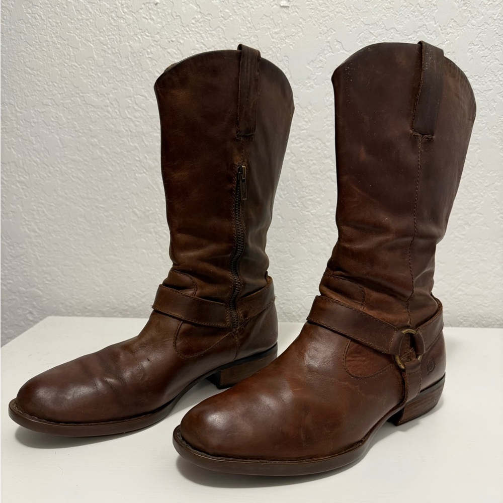 Born brown leather riding boot with harness
